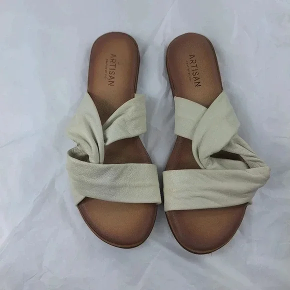 ARTISAN Crafted By Zigi Womens Leather Enida Off White Sandals Size 10 - Picture 4 of 10